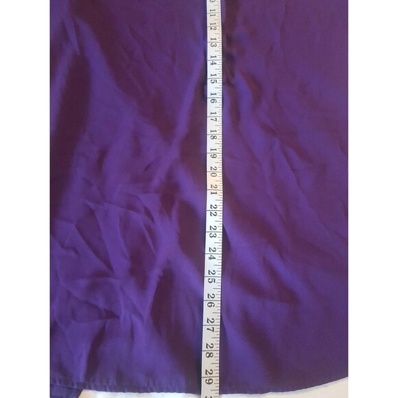 Mossimo Womens Sz Large Purple Blouse Rolled Tab Sleeve Semi Sheer Tunic Y2k 90s - Picture 10 of 12